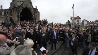 VIDEO 360  French election Macron greets supporters after casting his ballot [upl. by Airlia511]