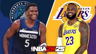 Pronostic NBA  Minnesota Timberwolves  LA Lakers NBA 2K25 [upl. by Annahsal]