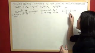 QUIMICA Enlace Ejercicio 8 Estructura de Lewis de moléculas orgánicas [upl. by Marthe]