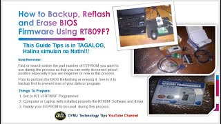 How to Backup Erase and Reflash BIOS Firmware using RT809F in Tagalog [upl. by Lunna]