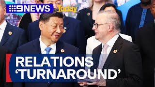 ChinaAustralian relations at ‘turnaround’ after Albanese met with Xi Jinping  9 News Australia [upl. by Wait438]