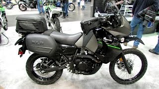 2014 Kawasaki KLR650 Accessorized Walkaround  2013 New York Motorcycle Show [upl. by Atenik794]