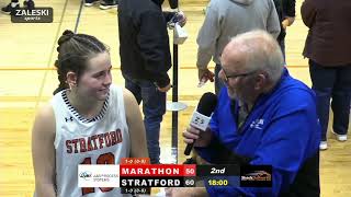 Marathon at Stratford  2024 WIAA Girls Basketball  Zaleski Sports [upl. by Aztirak]