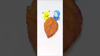 葉っぱのデザインケーキを食べて木を大事にしましょう 😌♥️ Eat the leaf design cake and take care of the tree shorts stopmotion [upl. by Kirre]