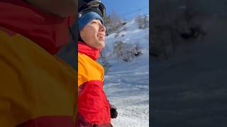 追い撮りからの自撮りスノーボード スノボー スノボ snowboard snowboarder selfie [upl. by Ludba]