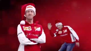 Vettel y Räikkönen cantan villancicos antes de Navidad [upl. by Mcgraw262]