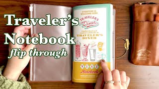 Traveler’s Notebook Diner  Full Flip Through  TN Creative Journal Memory Keeping [upl. by Alenairam267]