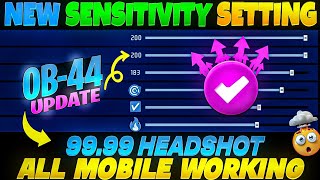 OB 44 AFTER UPDATE NEW SENSITIVITY SETTING IN FREE FIRE  AUTO HEADSHOT SETTING FREE FIRE  Malik ff [upl. by Adelind]