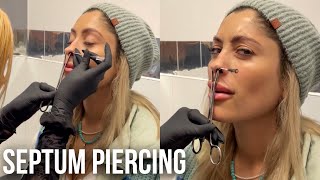 Septum piercing with a ring ⚡️ How painful is septum piercing [upl. by Liscomb]