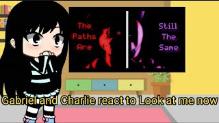 Fnaf Gabriel and Charlie react to look at me now Fnaf Gacha My au cringe [upl. by Novek]