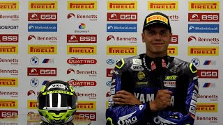 2024 Bennetts British Superbikes RD9 Oulton Park  Race 3 podium reactions [upl. by Nor872]