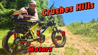 Triple Motor ebike Crushes Hills [upl. by Notsruht251]