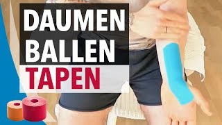 DAUMENBALLEN TAPEN  STABILISIEREN  Daumen Tapen Anleitung Kinesiologie [upl. by Niawtna590]