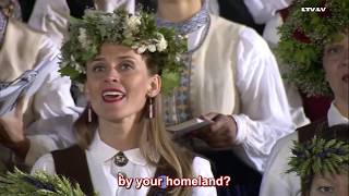 Latvian Song Festival 2018  quotMīla ir kā ugunsquot English TranslationSubtitlesENG SUB [upl. by Rammaj]