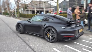 Porsche 992 Turbo S with Akrapovic Titanium Exhaust System Engine Start Up Revs Accelerations [upl. by Jowett]