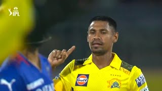 Mustafizur Rahman bowling today takes Two Wickets in One Over in CSK vs RCB IPL 2024 Match [upl. by Erodasi]