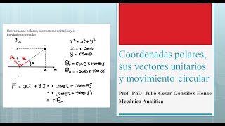 Coordenadas polares sus vectores unitarios y el movimiento circular [upl. by Iarahs]