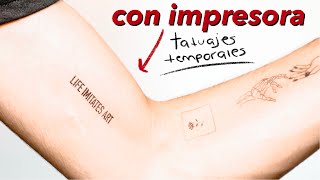 DIY tatuajes temporales  AeStHeTiC  fáciles con impresora [upl. by Nelehyram]