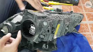 Replacing Xenon Bulb D3S For Hyundai Sonata LF 2015 2016 2017 تبديل زينون هيونداي سوناتا [upl. by Lajib]