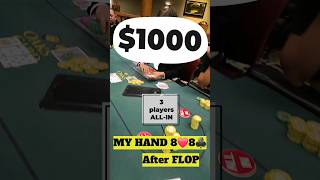 Won 1000 hand player owed me 300 I told him dealer confirmed and he paid immediately poker [upl. by Eanyl627]