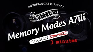 Custom Memory Modes Sony A7iii [upl. by Esinehc]