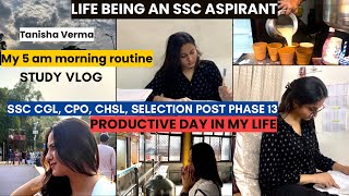 Study Vlog for SSC CGLCPOCHSLSelection Post for 2024 amp 2025 A Productive Day Waking Up At 5 AM [upl. by Carrington]