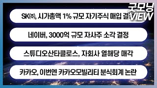 SK㈜ 시가총액 1 규모 자기주식 매입 결정  네이버 3000억 규모 자사주 소각 결정  스튜디오산타클로스 자회사 열해당 매각굿모닝 VIEW 20231101 [upl. by Madea522]