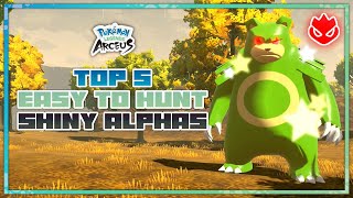 Top 5 Easy to Hunt Static Shiny Alpha Pokemon  Pokemon Legends Arceus [upl. by Sihunn436]