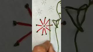 Straight Stitch Embroidery Flower Tutorial embroidery [upl. by Eessac]