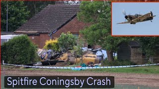 RAF Pilot Dies 💔After Spitfire in Field Near Coningsby Base in Lincolnshire [upl. by Arbmat]