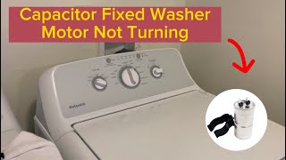 Fixed washer motor not turning on with capacitor Hotpoint washer Model  HTW240ASK6WS [upl. by Inaliel984]