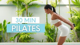 30 MIN PILATES EN CASA  Power Pilates Con Pesas Para Trabajar Todo El Cuerpo Intermedio [upl. by Llibyc]