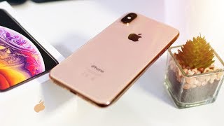 iPhone XS Unboxing amp Handson Gold [upl. by Romalda258]