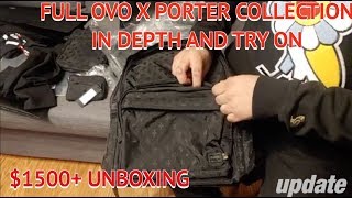 UNBOXING ALL OVO x PORTER BAGS amp TOKYO TEES [upl. by Adnoma]