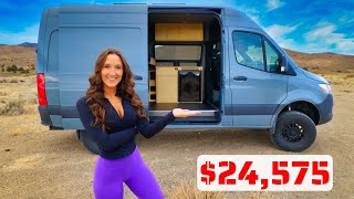 Mercedes Sprinter Camper Van Build For Less Than 25k  Van Life Tour [upl. by Folger]