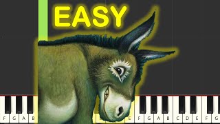 WONKY DONKEY SONG  EASY Piano Tutorial [upl. by Reppiks]