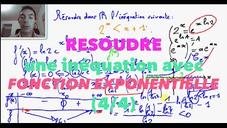 Terminale S Résoudre une inéquation avec fonction exponentielle 44 [upl. by Colombi]