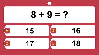 Single Digit Addition Quiz Fun and Easy Math Practice  30 Questions  Mathematics Quiz for Kids [upl. by Yarazed]