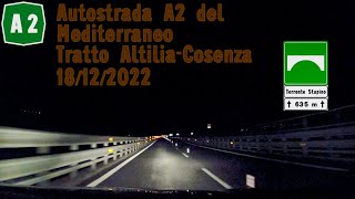 Autostrada A2 tratto AltiliaCosenza 18122022 [upl. by Ferne]