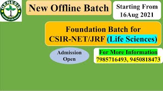 New Offline Batch for CSIR NETJRF  Life science [upl. by Flori193]