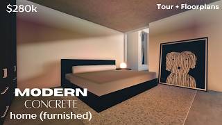 Bloxburg  Modern Concrete Home  House Tour  Floorplan [upl. by Luedtke]