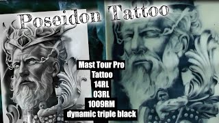 Poseidon Tattoo Fake Skin Timelapse  Tetoválás gyakorlóbőrön [upl. by Risser]