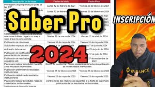 Cronograma Pruebas Saber Pro 2024  Inscripciones Saber Pro  Robin Studio [upl. by Anilegnave948]