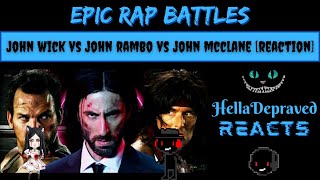 Epic Rap Battles Of History  John Wick Vs John Rambo Vs John McClane REACTION [upl. by Ailet]