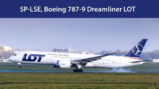 Przylot samolotu na lotnisko okęcie SPLSE Boeing 7879 Dreamliner LOT 4K [upl. by Blunk782]