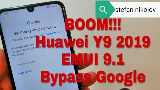 BOOM Huawei Y9 2019 JKMLX1 Remove Google Account Bypass FRP [upl. by Rotkiv]