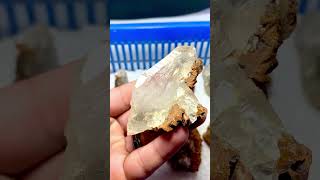 Rare combination of siderite and quartz crystals gomedgemstone hessonitegemstone crystalpyramid [upl. by Panter]