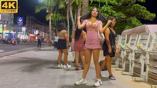 4K Beach Road Pattaya Thailand nightlife street walk around So Many pretty freelancers [upl. by Kathie]