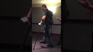 Demo The Ekso GT a robotic exoskeleton for paraplegics and stroke patients [upl. by Llevaj]