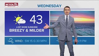 Chilly cloudy weather ends with a sunny and warm Wednesday  WTOL 11 Weather [upl. by Hefter]